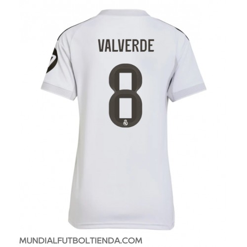 Camiseta Real Madrid Federico Valverde #8 Primera Equipación Replica 2025-26 para mujer mangas cortas